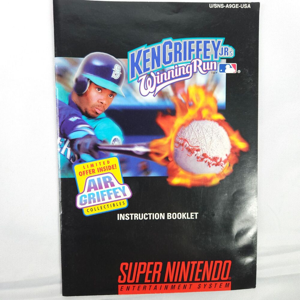 Ken Griffey Jr's Winning‎ Run Nintendo SNES Instruction Booklet Manual *ONLY*